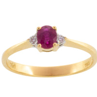 Ruby and diamond ring in 18 carat gold-Vintage Rings-The Antique Ring Shop