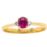 Ruby and diamond ring in 18 carat gold-Vintage Rings-The Antique Ring Shop