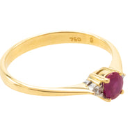 Ruby and diamond ring in 18 carat gold-Vintage Rings-The Antique Ring Shop