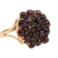 Garnet cluster ring in 14 carat gold-Vintage Rings-The Antique Ring Shop