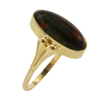 Cabochon moss agate ring in 14 carat gold-The Antique Ring Shop