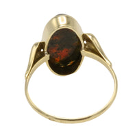 Cabochon moss agate ring in 14 carat gold-The Antique Ring Shop