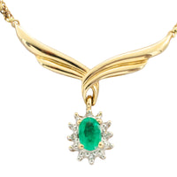 Emerald and diamond collier-Necklaces-The Antique Ring Shop