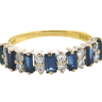 18 carat gold sapphire and diamond ring-The Antique Ring Shop