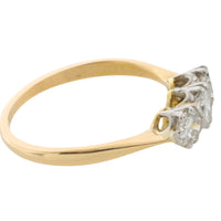 Vintage three stone diamond ring-engagement rings-The Antique Ring Shop