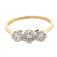 Vintage three stone diamond ring-engagement rings-The Antique Ring Shop