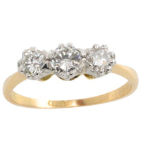 Vintage three stone diamond ring-engagement rings-The Antique Ring Shop