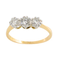 Vintage three stone diamond ring-engagement rings-The Antique Ring Shop