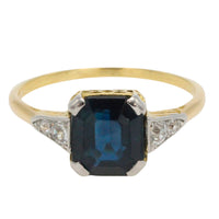 Vintage 18 carat gold sapphire and diamond ring-Vintage Rings-The Antique Ring Shop