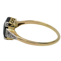 Vintage 18 carat gold sapphire and diamond ring-Vintage Rings-The Antique Ring Shop