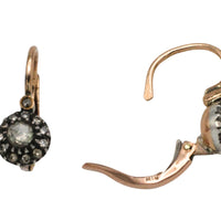 Rose and single cut diamond pendant earrings-The Antique Ring Shop
