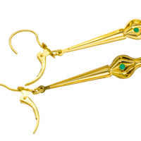 Emerald pendant earrings-Earrings-The Antique Ring Shop