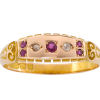 Edwardian ruby and rose diamond ring from 1906-Antique rings-The Antique Ring Shop