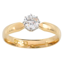 Old cut diamond solitaire ring