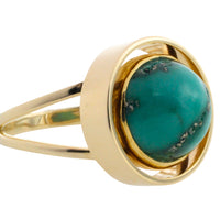 Turquoise ring in 14 carat gold-Vintage Rings-The Antique Ring Shop
