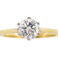 One carat diamond solitaire ring in 18 carat gold-engagement rings-The Antique Ring Shop