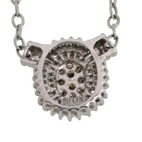 Light brown and clear diamond pendant in white gold