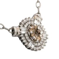 Light brown and clear diamond pendant in white gold