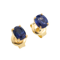Sapphire studs in 18 carat gold-Earrings-The Antique Ring Shop
