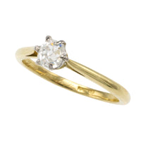 Old mine cut diamond solitaire ring-engagement rings-The Antique Ring Shop