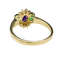 Tsavorite garnet, amethyst and diamond ring-Vintage Rings-The Antique Ring Shop