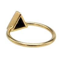 Black diamond ring in 18 carat gold-Vintage Rings-The Antique Ring Shop