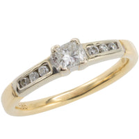 Princess and brilliant cut diamond ring-engagement rings-The Antique Ring Shop