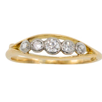 Edwardian five stone old cut diamond ring