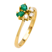 Emerald and diamond ring in 18 carat gold-Vintage Rings-The Antique Ring Shop
