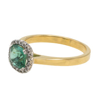 Emerald and diamond ring in 18 carat gold-engagement rings-The Antique Ring Shop