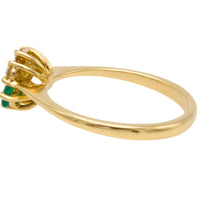 Emerald and diamond ring in 18 carat gold-Vintage Rings-The Antique Ring Shop