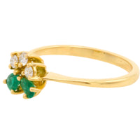 Emerald and diamond ring in 18 carat gold-Vintage Rings-The Antique Ring Shop