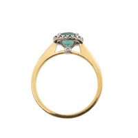 Emerald and diamond ring in 18 carat gold-engagement rings-The Antique Ring Shop