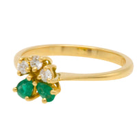 Emerald and diamond ring in 18 carat gold-Vintage Rings-The Antique Ring Shop