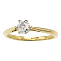 Old mine cut diamond solitaire ring-engagement rings-The Antique Ring Shop