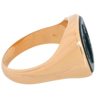Vintage 18 carat gold signet ring with jasper intaglio