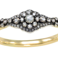 Vintage rose cut diamond bracelet in 14 carat gold and silver