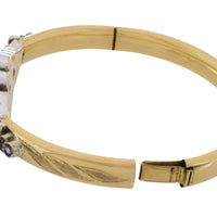 Vintage rose cut diamond bracelet in 14 carat gold and silver