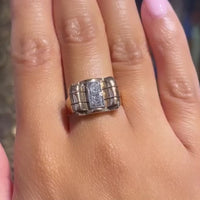 Antieke Art Deco ring met oud geslepen diamanten