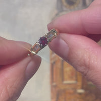 Ruby and baguette diamond ring