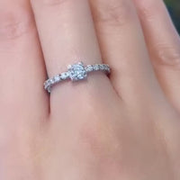Witgouden schakelring met diamant