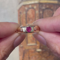 Robijnen en diamanten ring van 18 karaat goud