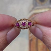 Robijnen en roosdiamanten ring uit 1910