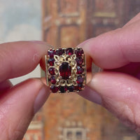 Vintage 14 karaat gouden ring met granaten