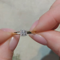 Prinses en briljant geslepen diamanten ring