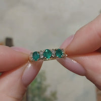 Smaragd en diamanten ring van 18 karaat goud