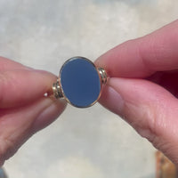 Agaat met onyx zegelring