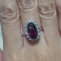 18 karaat ring met toermalijn en diamant