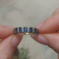 18 karaat gouden saffieren en diamanten ring