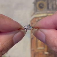 Edwardiaanse ring met vier oud geslepen diamanten